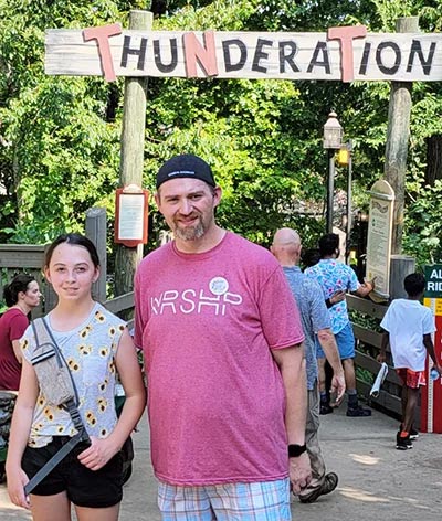 man with his daughter